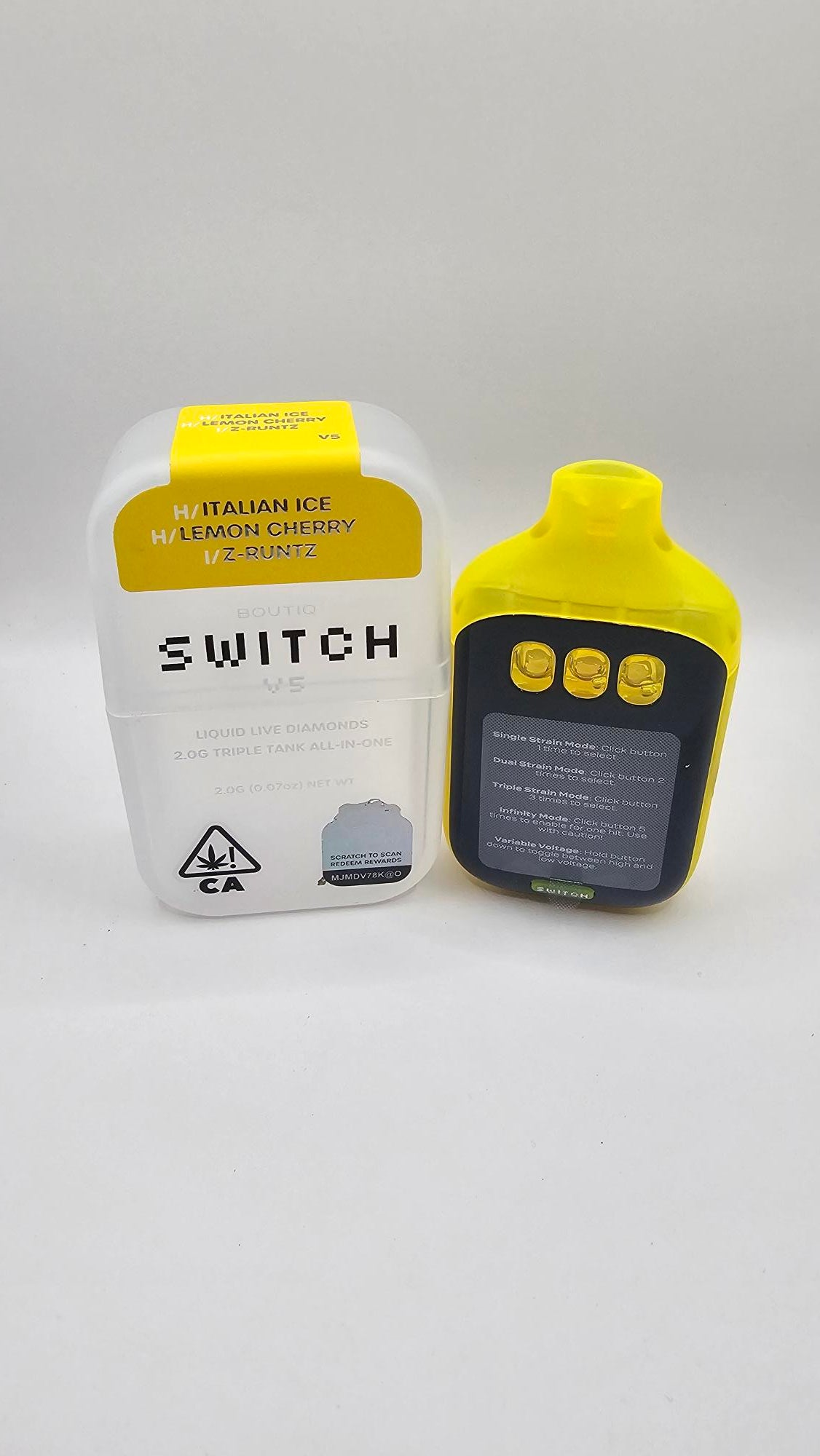 Boutiq Switch V5 - Italian Ice (Hybrid) Lemon Cherry (Hybrid) Z-Runtz (Indica)